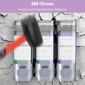 <b>Shampoo</b> <b>and</b> <b>Conditioner</b> Dispenser Chamber Wall Mounted Shower Soap Dispenser No Drill <b>Shampoo</b> Pump Dispenser for Shower Bathroom - Product Image 2