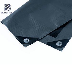 काले आउटडोर वाटरप्रूफ लुभावनी पे तिरपाल कपड़े बुना हुआ Uv प्रतिरोधी लौ मंदक तम्बू सादे शैली औद्योगिक - Product Image 2