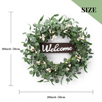 Couronne de plantes artificielles Feuilles d'eucalyptus artificielles Couronne d'eucalyptus Vigne Porte suspendue