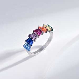 custom plata 925 sterling <b>silver</b> <b>adjustable</b> natural stone <b>ring</b> bulk fashion wedding 14k gold plated colorful zircon ladies <b>rings</b> - Product Image 2