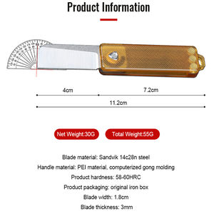 Hongrui Mini llavero Sandvik14c28ns cuchillo de bolsillo peso ligero pequeño cuchillo plegable EDC caja cortador PEI Ember mango imán - Product Image 2