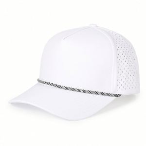 Casquette de baseball perforée avec logo personnalisé en polyester 100 %, découpe laser, avec corde, imperméable, pour le sport, vente en gros - Product Image 5