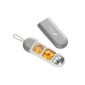 travel promotional waterproof pill box dispense small pill organizer 3 girds small weekly pill organizer 7 day 3 times a day