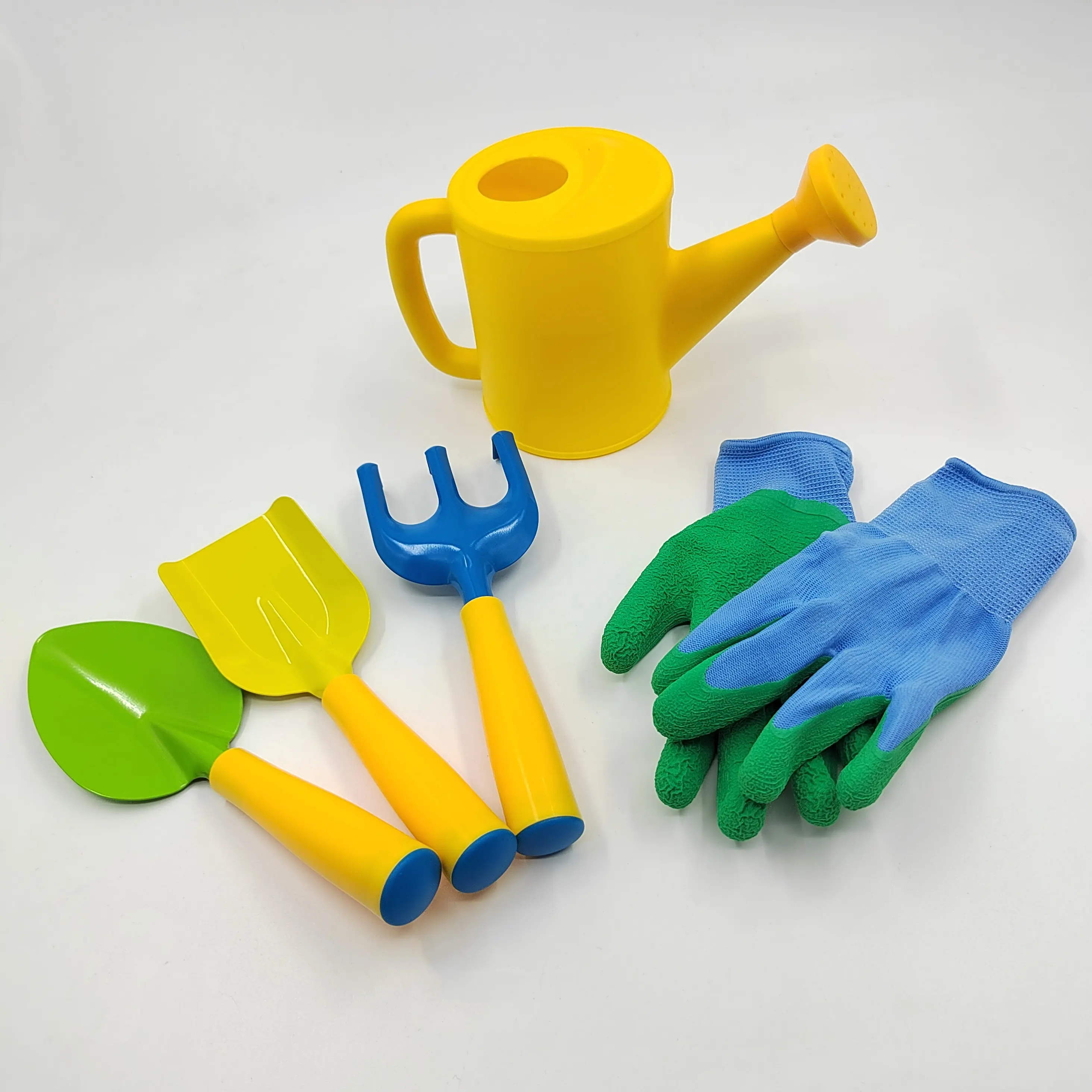 Хорошее качество, настоящая детская садовые инструменты набор с металлической головкой и пластиковой ручкой отлично подходит для детей в подарок