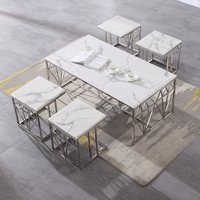 Ensemble de table basse de luxe moderne, ensemble de meuble TV et table basse fantaisie, table en marbre, meubles de salon