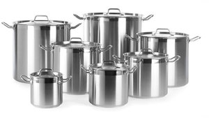 Juego de Utensilios de Cocina Antiadherentes de Acero Inoxidable con Fondo Clad e Inducción, Certificados por la NSF, para Restaurantes - Product Image 2