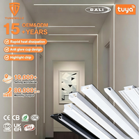 Profilé LED en aluminium encastré W15*H15mm 6063 T5, longueur sur mesure pour la décoration intérieure de plafonds et murs
