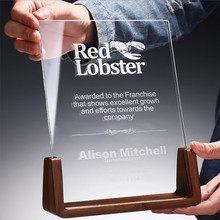 Trofeo de <span class=keywords><strong>Cristal</strong></span> Rectangular con Base de Madera Pulida con Impresión UV, Tema de Cine y Televisión - Product Image 4