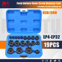 Jeu de douilles Torx Plus en acier de haute qualité, 19 pièces, douilles externes à 6 points EP, EP4-EP24, pour la plupart des voitures