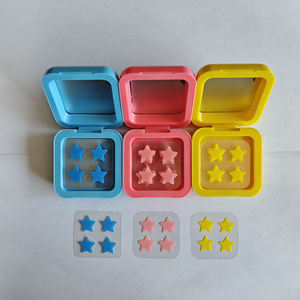 Patchs hydrocolloïdes pour l'acné avec formes d'étoile, de cœur et de tournesol, étui miroir jaune - Product Image 3