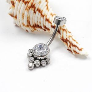 Nhẫn Đính Đá CZ Lát Gạch G23 Khuyên Rốn Bụng Có Ren Bên Trong Trang Sức Bodi Pierc - Product Image 4