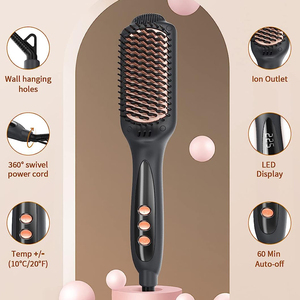 Brosse lissante chauffante en céramique à ions négatifs pour des cheveux lisses et sans frisottis – Prête à l'emploi - Product Image 5