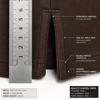 Sweat-shirt à col rond marron café avec fentes latérales, coupe décontractée, style streetwear, pull, commande en gros, vêtements pour hommes
