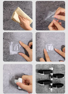 Caja de jabón de estante Simple creativa giratoria de baño multifuncional de 4 capas sin perforaciones montada en la pared con estante de almacenamiento de drenaje - Product Image 5