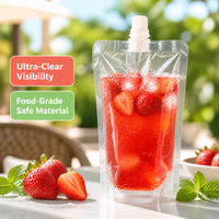 Sachet Doypack transparent personnalisé de 350 ml avec bec verseur, qualité alimentaire, imprimé en héliogravure, pour l'emballage de vodka, eau minérale et bière, expédition immédiate