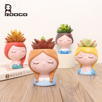 Pot de fleurs en résine, motif fille de dessin animé mignonne, jardinière adorable pour plantes succulentes, décoration ludique pour la maison, la chambre, le bureau ou les étagères, cadeau charmant