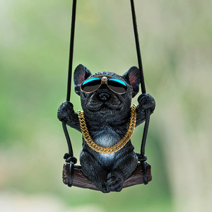 New Cartoon Resin French Bulldog Puppy Car Pendant Rearview Mirror Hanging Ornament - Product Image 3