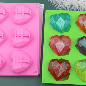 Molde de silicona con forma de corazón para hacer dulces, para Chocolate, pastel, gelatina, pudín, jabón hecho a mano, 6 agujeros - Product Image 6