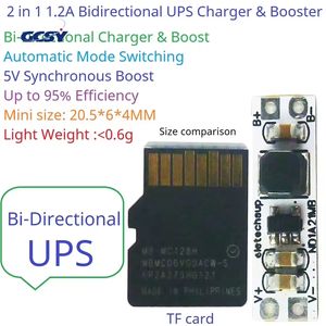 لوحة UPS صغيرة ثنائية الاتجاه بمنفذ مشترك للشحن والتفريغ 5 فولت، لشحن وتفريغ بطاريات الليثيوم 3.7 فولت و4.2 فولت لـ ESP32 و<span class=keywords><strong>PI</strong></span> وESP8266 وMCU - Product Image 3
