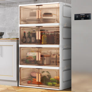 Portaoggetti all'ingrosso in plastica pieghevole scatola portaoggetti in plastica di grande capacità di vestiti libri di plastica snack pieghevole armadietto pieghevole - Product Image 1