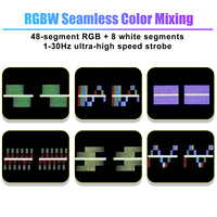 Barre lumineuse LED DMX à activation sonore, 48 segments RGB + 8 blancs, flash 1-30Hz, 300W, mélange de couleurs RGBW pour DJ, discothèque, bar