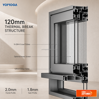 Ventana Corredera de Compresión de Aleación de Aluminio con Rotura de Puente Térmico Horizontal y Vidrio Templado para Uso Residencial en Cocinas