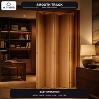 Porte accordéon moderne en bois sur mesure, multi-panneaux, avec rail supérieur et protection incendie, pour dressing ou séparateur de pièce de villa