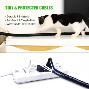 Fios para embrulhar fácil, gerenciamento de fios, espiral, cabo branco, cor espiral, para embrulho - Product Image 3