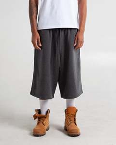 Pantalones cortos holgados de algodón grueso <span class=keywords><strong>gris</strong></span> recién llegados, pantalones cortos de talla grande personalizados, pantalones cortos de gran apertura para gimnasio, pantalones cortos grises - Product Image 5