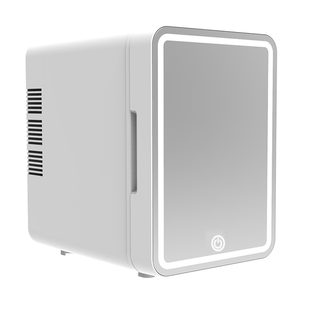 Portable Mini Fridge 4L Cosmetic Cooler Skincare Refrigerator Car Home Dual Use with LED Mirror Door