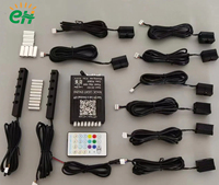 Lumière à fibres optiques LED RGBW 12V 16W, 8 étoiles + 10 étoiles filantes, contrôle par application + télécommande pour éclairage décoratif de voiture ciel étoilé