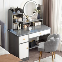 Produit chaud Moderne Simple Grande Coiffeuse De Stockage Avec Lumière Et 3 Tiroirs Pour Les Filles