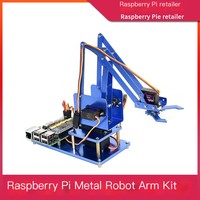 Lengan Robot Raspberry Pi Generasi ke-4 Tipe B Lengan Robot Logam Empat Derajat Kebebasan Raspberry Pi 3B+/4B