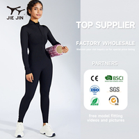 JIEJIN Nouveau Style Noir Compression Workout Romper One Piece Workout Jumpsuits Outfits pour Femmes Butt