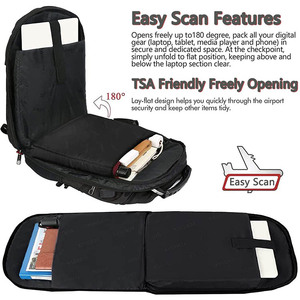 Du lịch Ba lô Đại Học bookbags máy tính xách tay ba lô với USB sạc cổng thân thiện với kinh doanh Thêm lớn 50L phù hợp với 17 inch OEM Unisex - Product Image 4