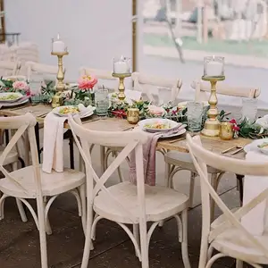 Grosir pesta rakitan Bistro X kursi Silang Resin cuci Lime dapat ditumpuk pernikahan