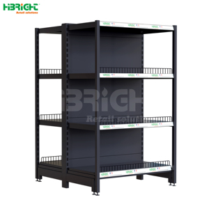Estante Modular de Alta Luminosidad para Supermercado, de Una o Dos Caras, con Borde Delantero de Retención, para Tiendas de Conveniencia - Product Image 3
