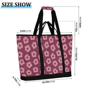 Sac isotherme de pique-nique à bandoulière grande capacité Aloha Collection, imprimé floral hawaïen Hau, personnalisé avec logo - Product Image 3