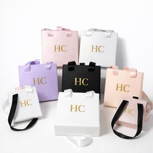 Boîte à bijoux de luxe personnalisée pour cadeau de mariage, coffret rigide avec tiroir, insert en velours, estampage à chaud, logo personnalisé, prix de gros - Product Image 3