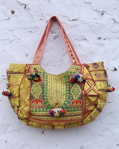 Hand-<b>Patchwork</b> Banjara Tote <b>Bag</b> Handmade Embroidered Shoulder <b>Bag</b> Flowers Large Capacity Lightweight Canvas Zipper Waterproof - Product Image 1
