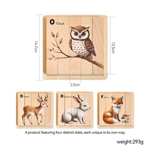 <span class=keywords><strong>Puzzle</strong></span> in Legno Montessori <span class=keywords><strong>4</strong></span> in 1 con Animali, Gioco Educativo di Abbinamento per Bambini e Prescolare - Product Image 2