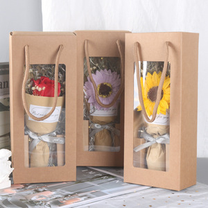 Популярная подарочная коробка с цветами 2025 года: высококачественные сушеные цветы подсолнуха с LED-подсветкой для подарка на День святого Валентина - Product Image 1