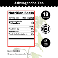 Sachets de thé santé à base de plantes ONEHEALL à la racine d'Ashwagandha, saveur verte, sans caféine, 18 unités, qualité supérieure