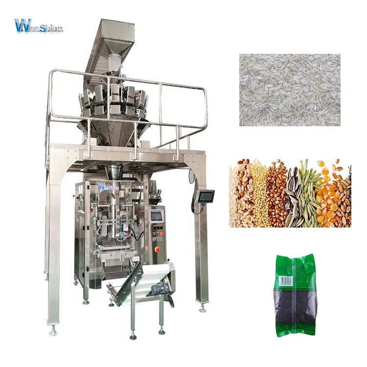 Multi-function 14 Multi-head Weigher Pouch Snacks Granular Food Rice Packing Machine 1kg 2kg 5 kilo