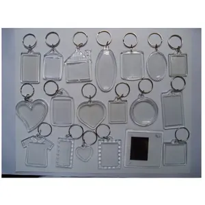 Kostenlose Probe Großhandel billig Kunststoff klar Acryl Schlüssel anhänger leere Acryl Foto Schlüssel anhänger