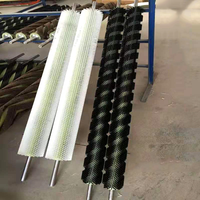 Brosse à rouleaux de qualité industrielle OEM avec poils en nylon, diamètre et longueur personnalisables, brosse métallique à tige en acier pour le nettoyage