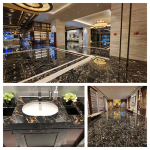 천연 블랙 골드 플라워 마블 중국 네로 포르토로 마블 골드 그레인 광택 슬랩 타일 맞춤형 카운터탑 - Product Image 3