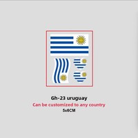 Nouveau 2026 Autocollant de tatouage pour le visage drapeau national transfrontalier, écologique, pour événements sportifs et de football, modèle patriotique GH