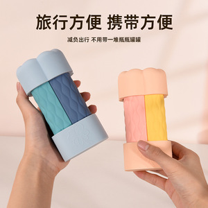 Nouvel ensemble de bouteilles en silicone 4-en-1 format voyage pour <span class=keywords><strong>shampoing</strong></span>, gel douche, après-<span class=keywords><strong>shampoing</strong></span> et lotion – Bouteilles vides portables - Product Image 6