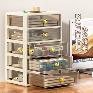 Transparent Multi Layer <b>Desktop</b> Storage Drawer <b>Organizer</b> <b>For</b> Office Stationery Documents And Miscellaneous Items Rectangle - Product Image 2